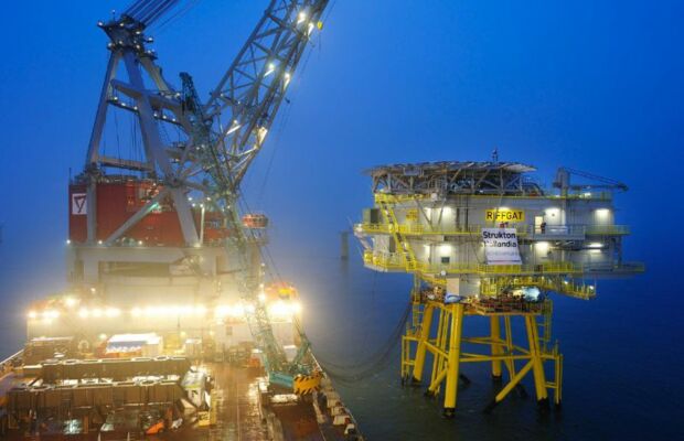 Offshore Platform at Night